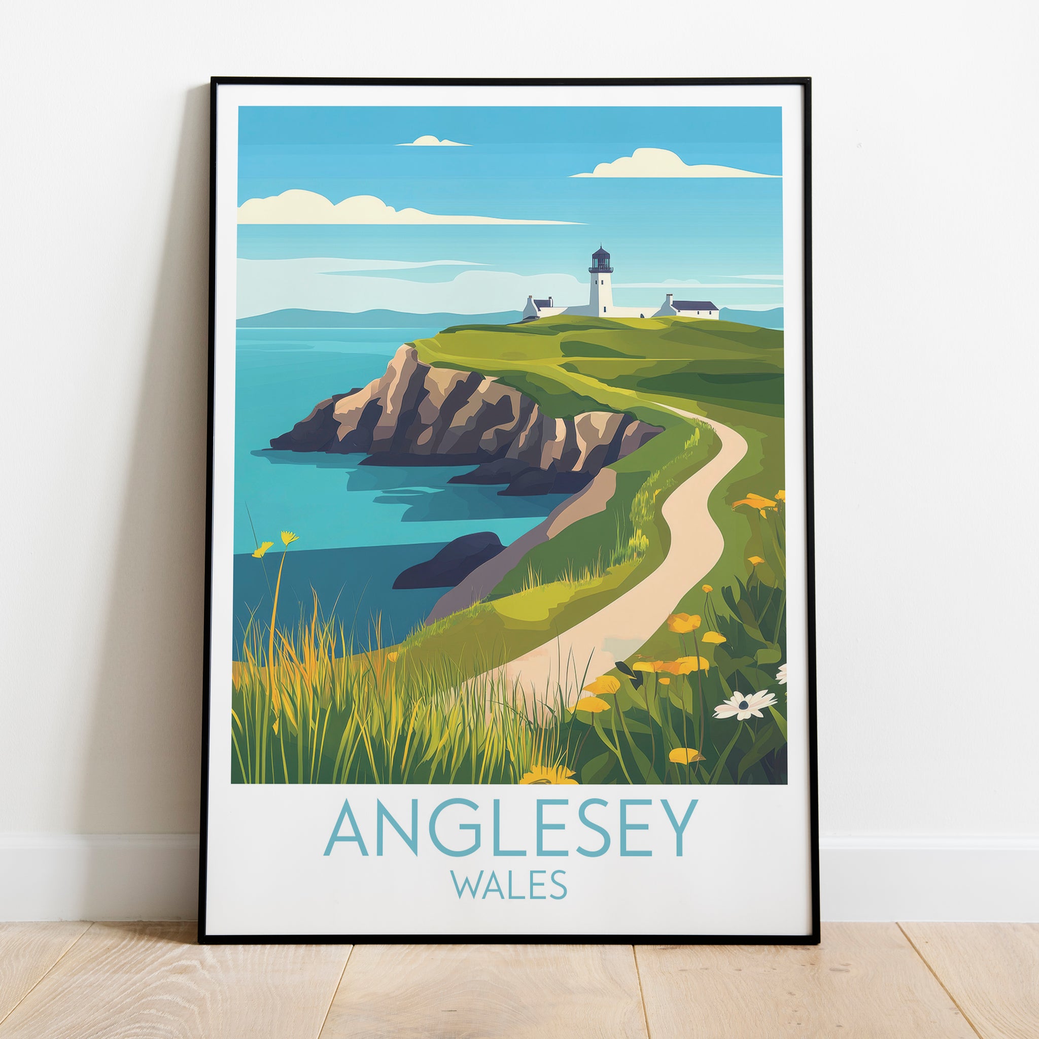 Anglesey travel poster on the ground Wales