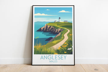 Anglesey travel poster on the ground Wales