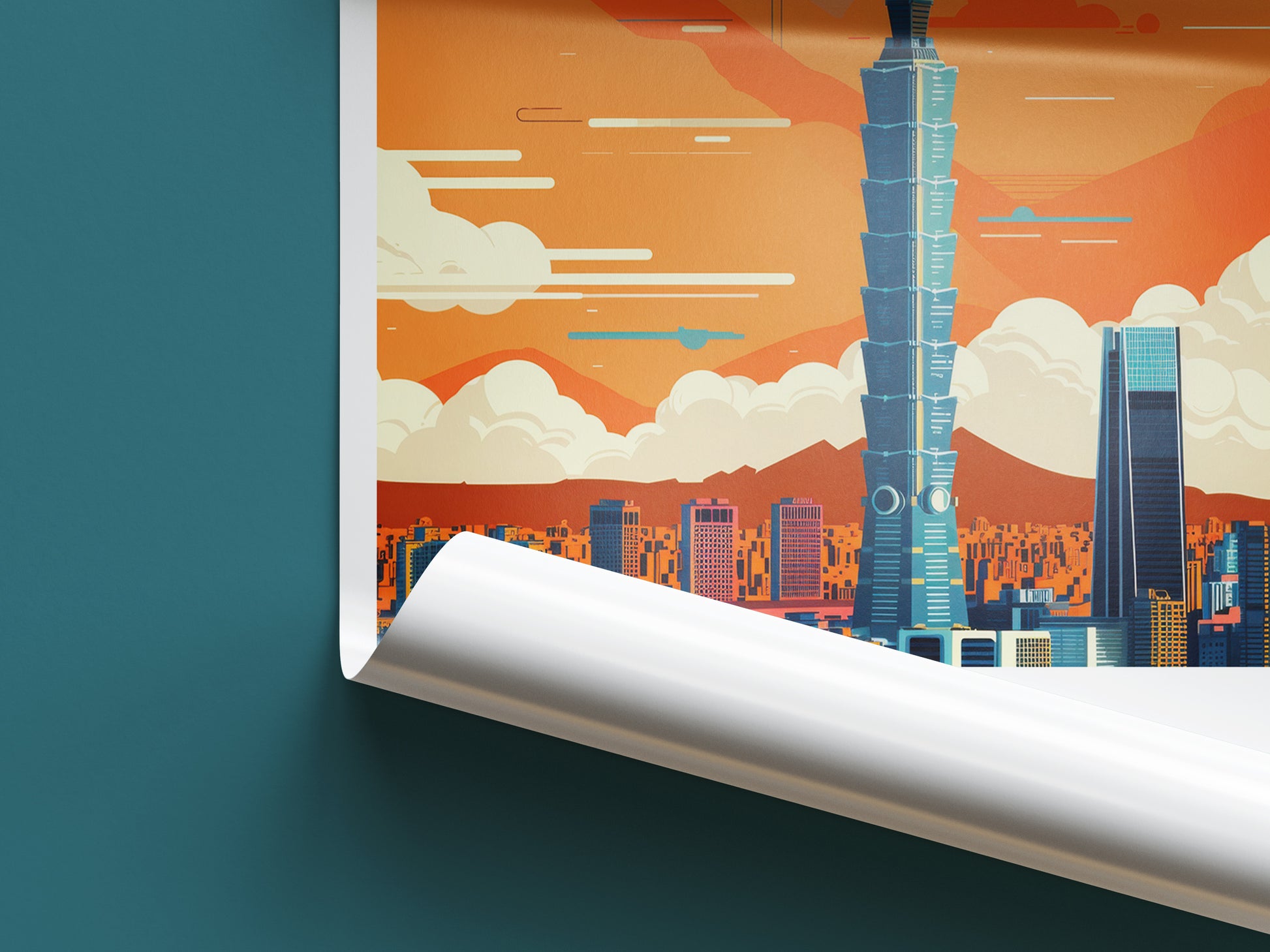 Taipei travel poster roll up Taiwan