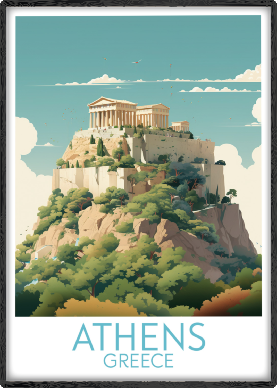 athens travel poster main greece