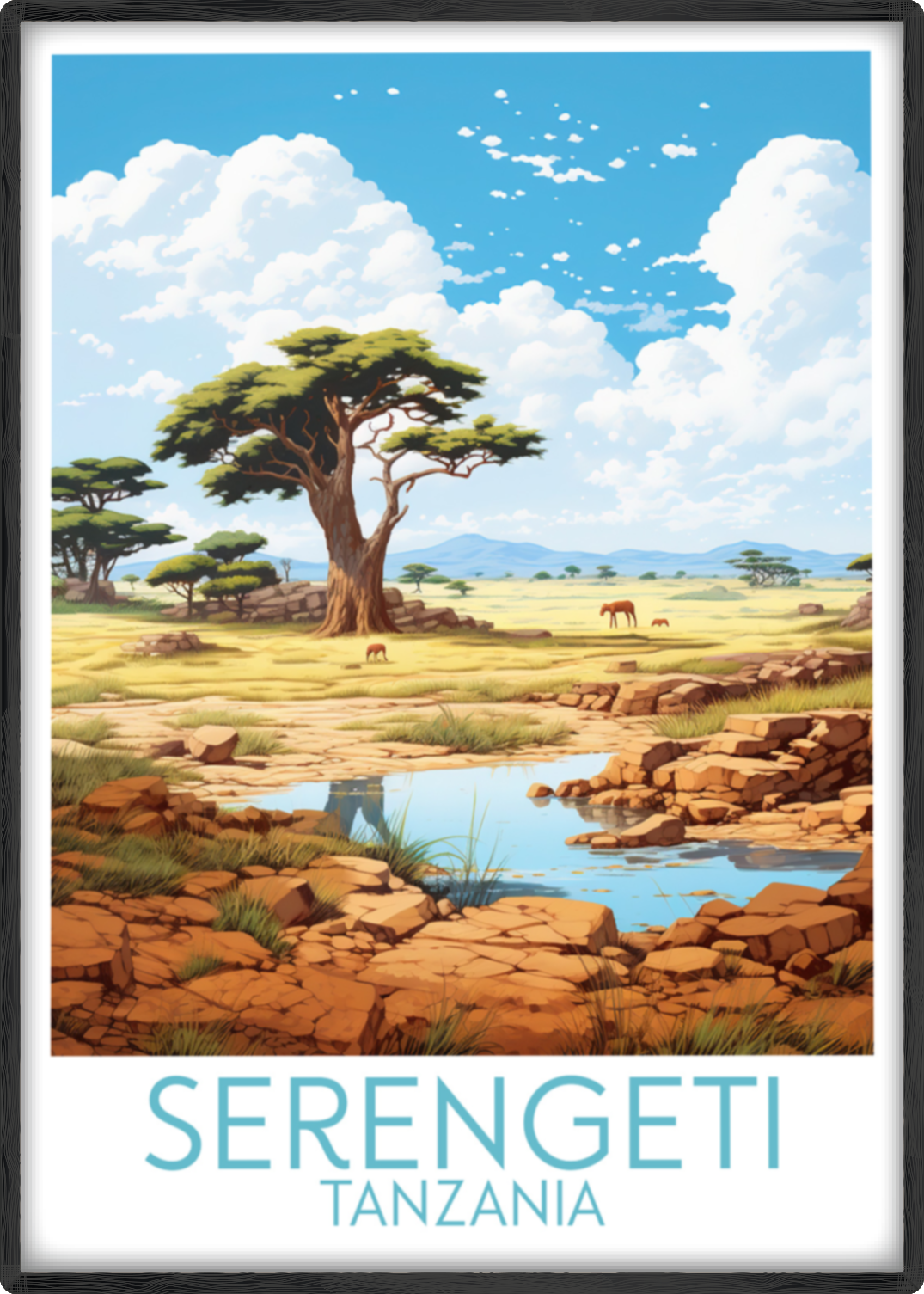 serengeti travel poster main tanzania