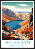 helvellyn travel poster main lake district