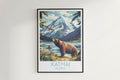 Katmai travel poster on the wall Alaska