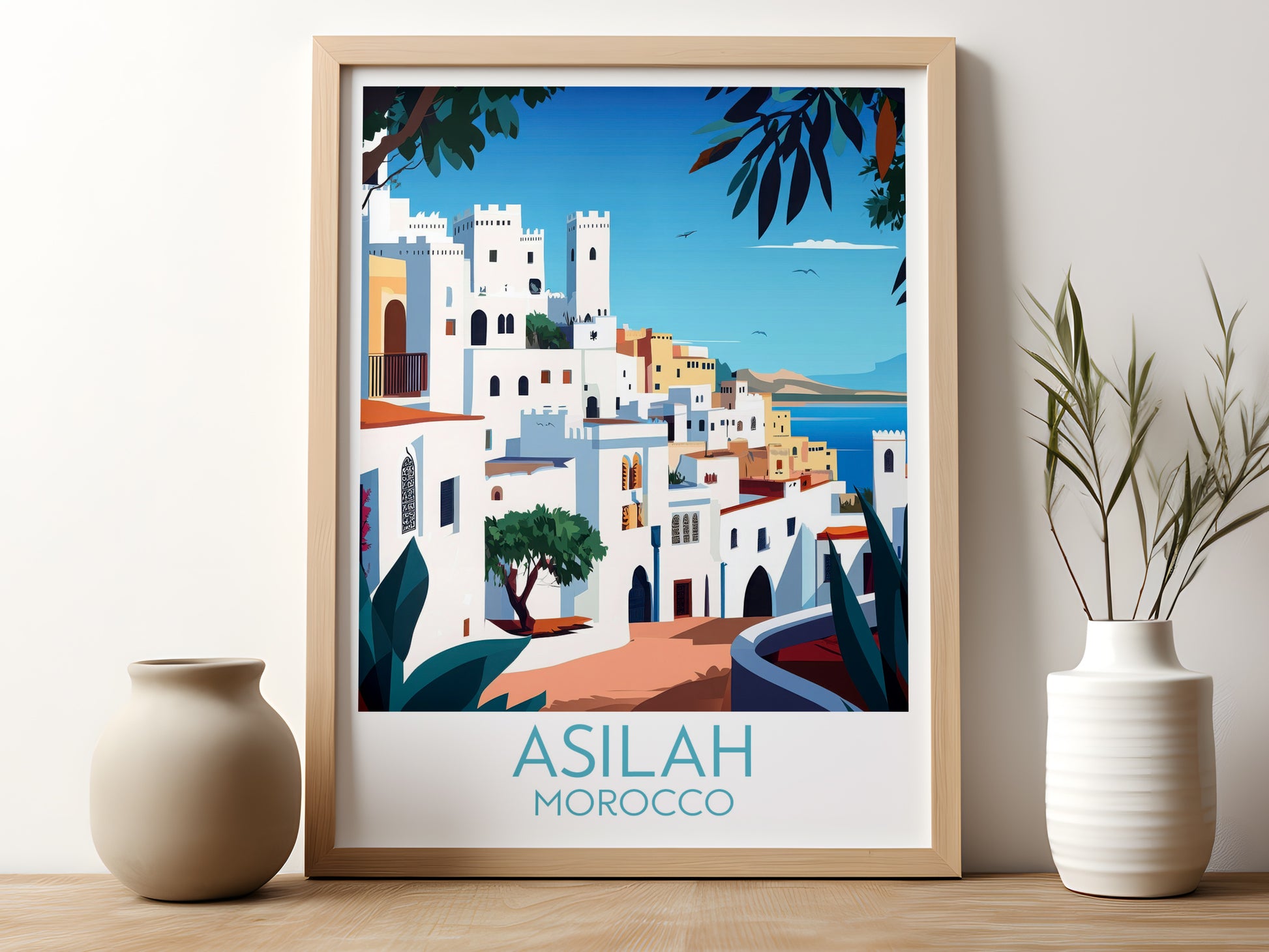 Asilah travel poster for kitchen Morocco