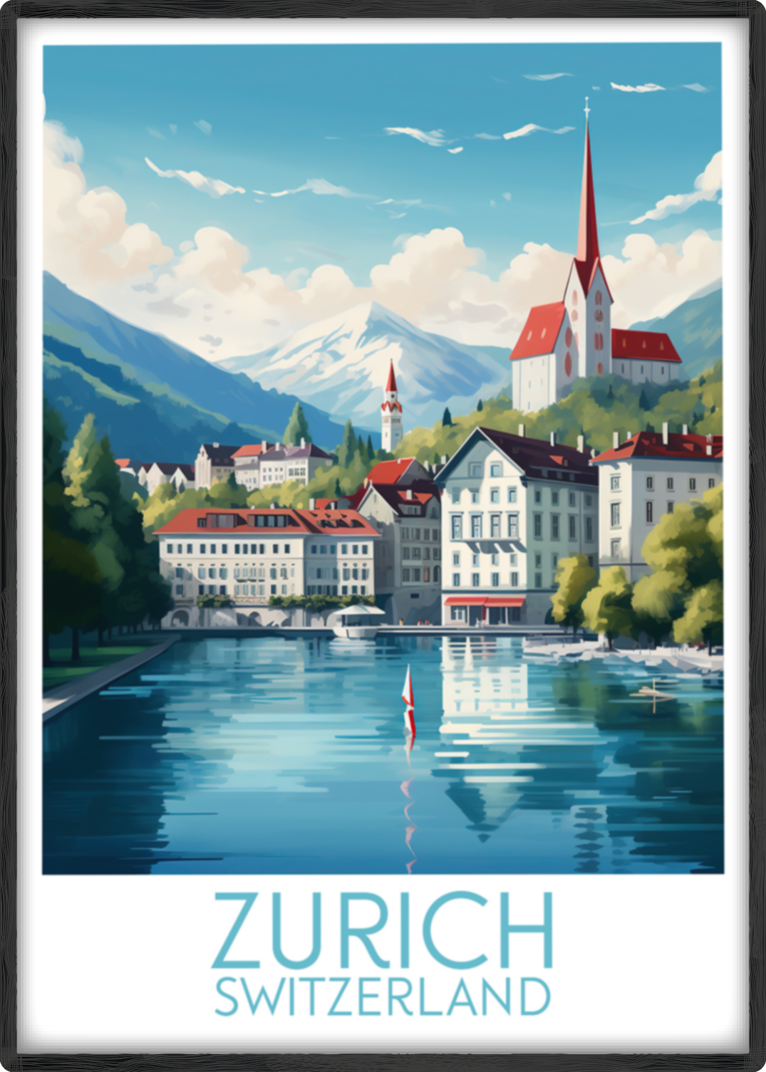 zurich travel poster main switzerland