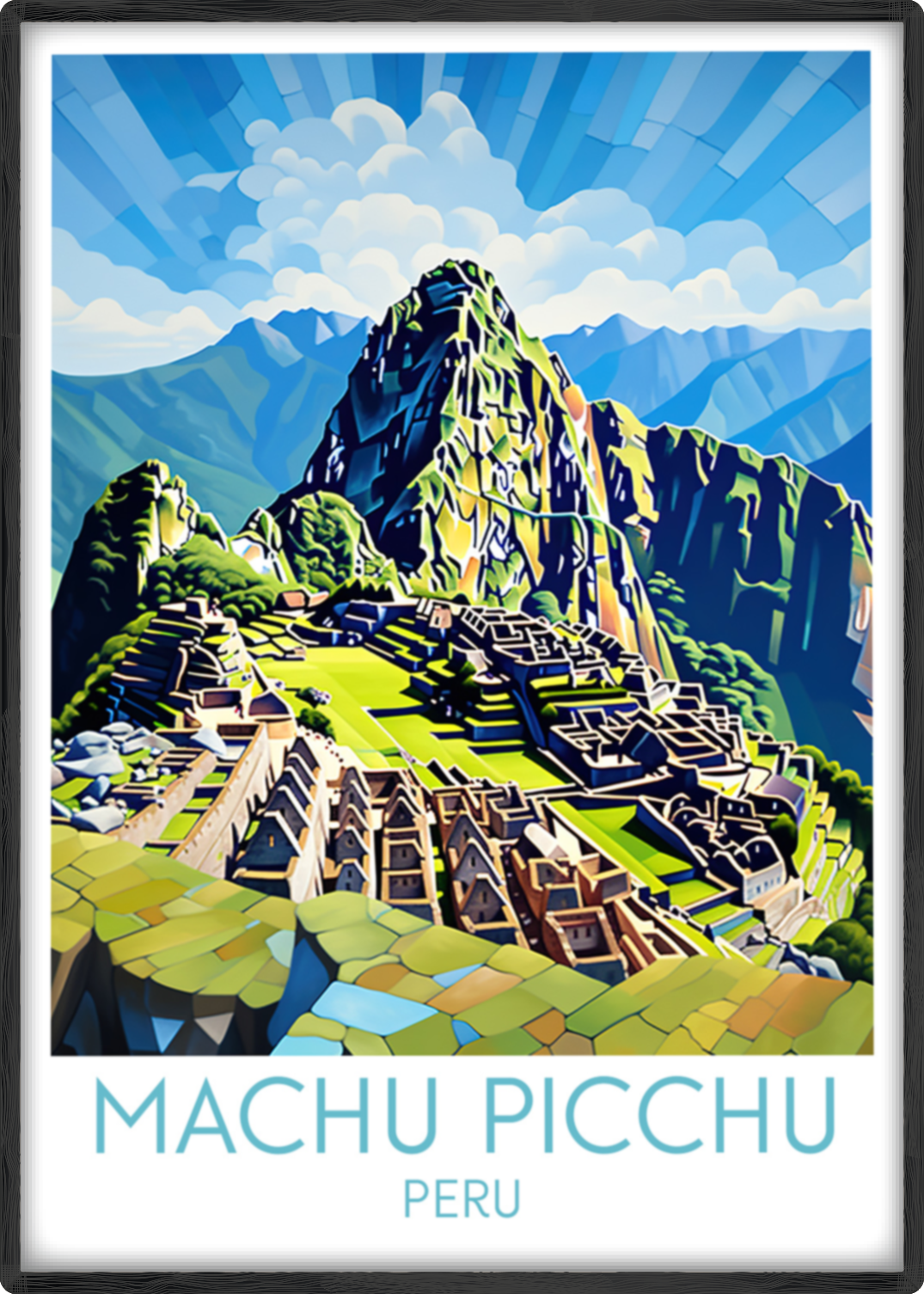 machu picchu travel poster main peru