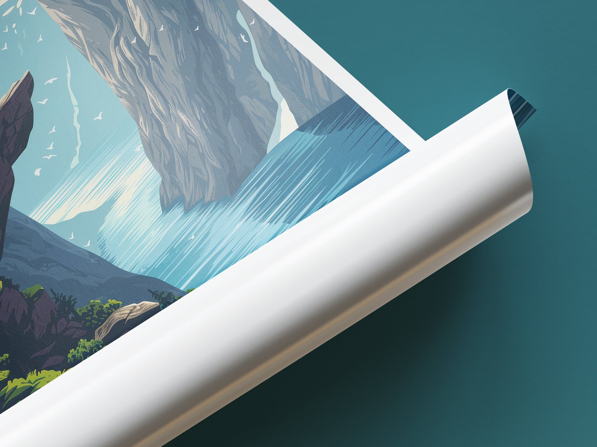 Trolltunga travel poster tube Norway