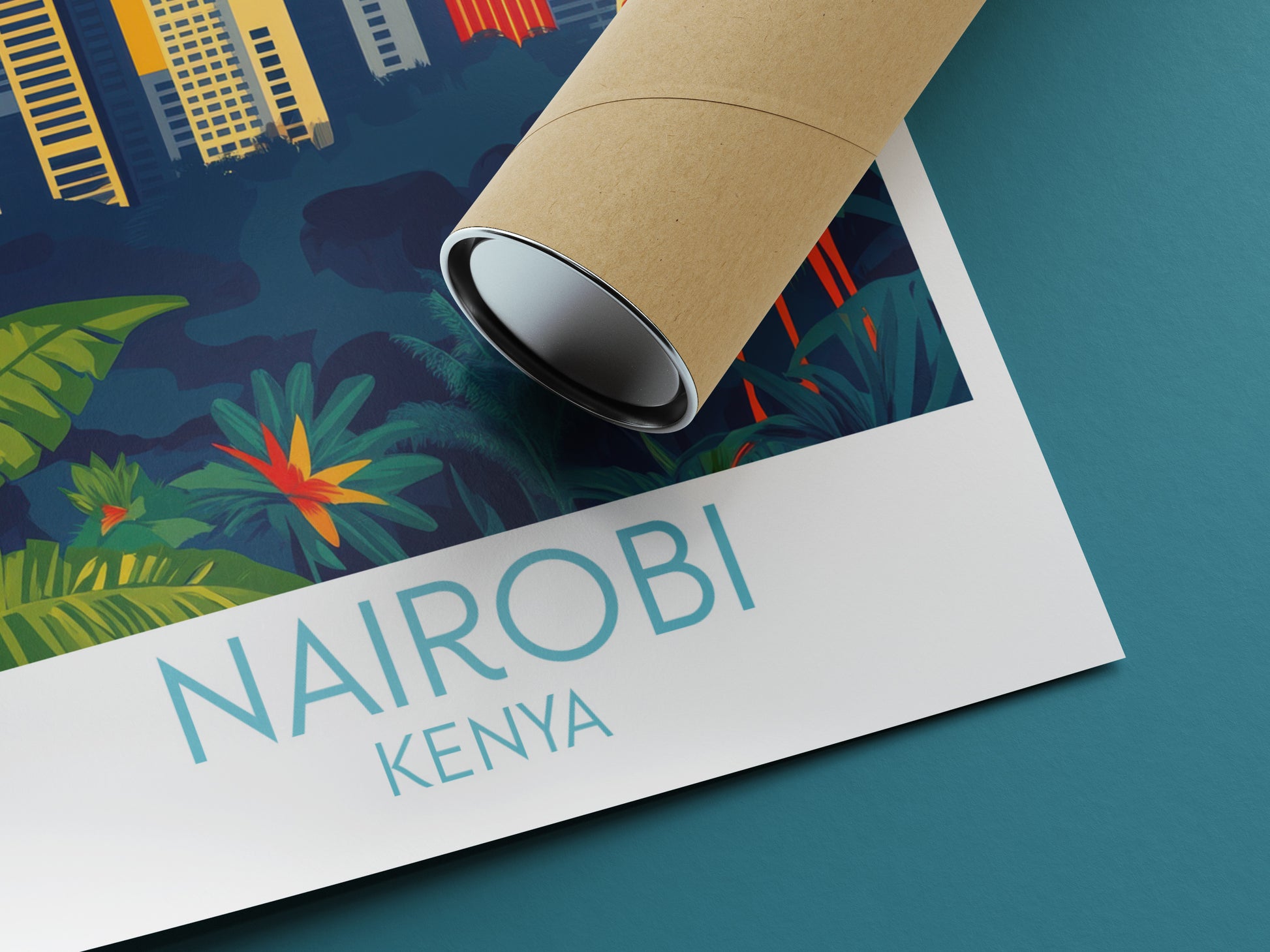 Nairobi travel poster rolled Kenya