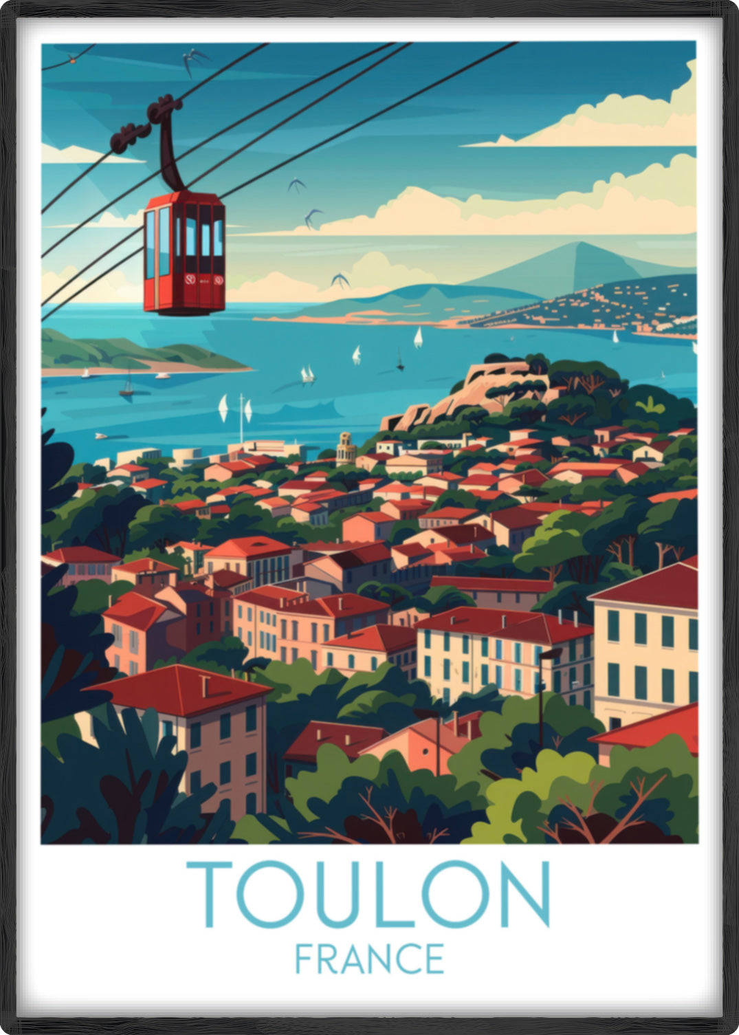 Toulon travel poster main France