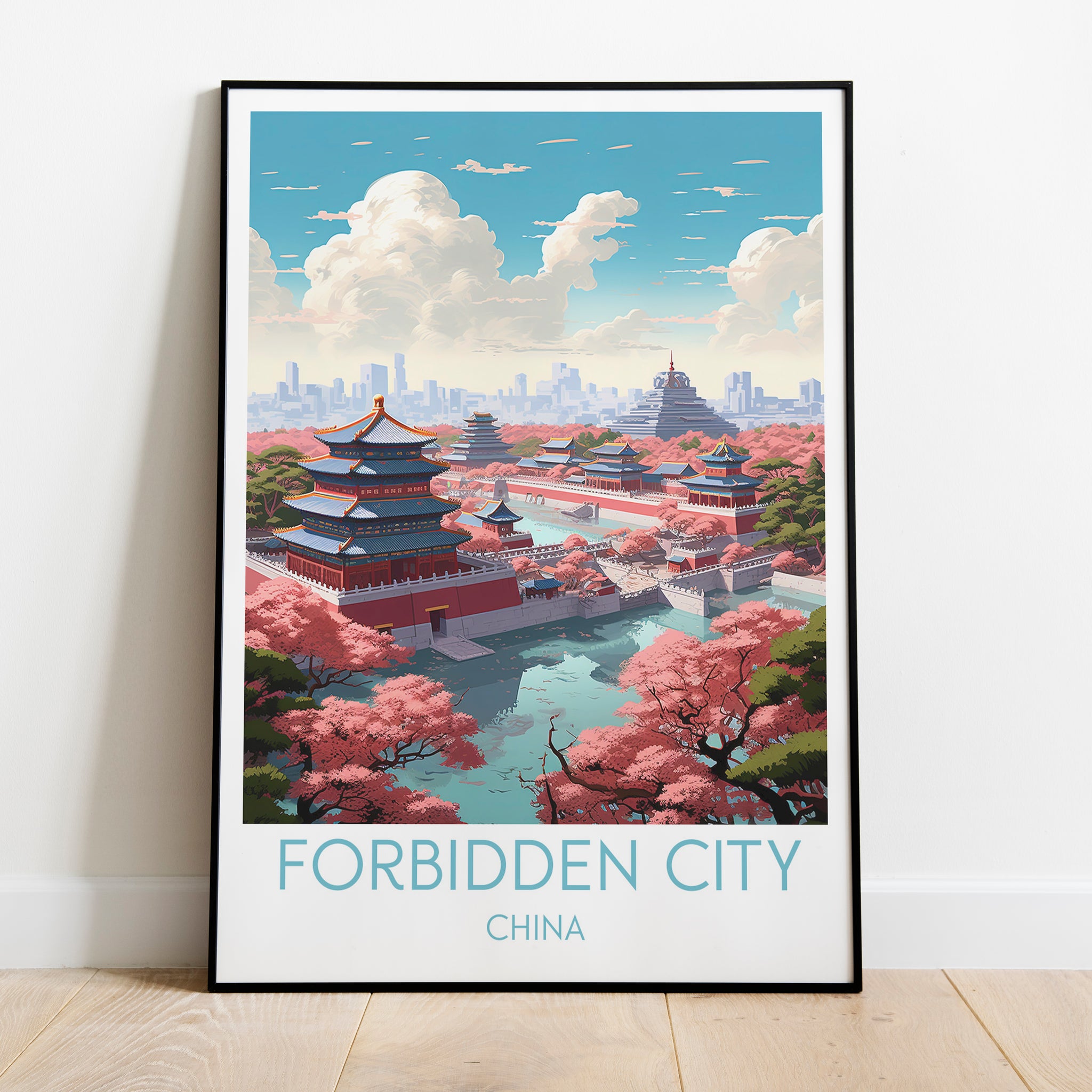 Forbidden City travel poster on the ground China