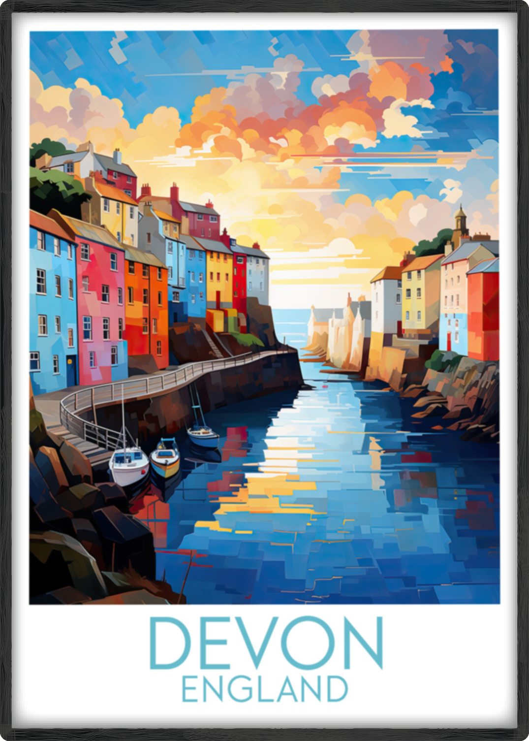 devon travel poster main england