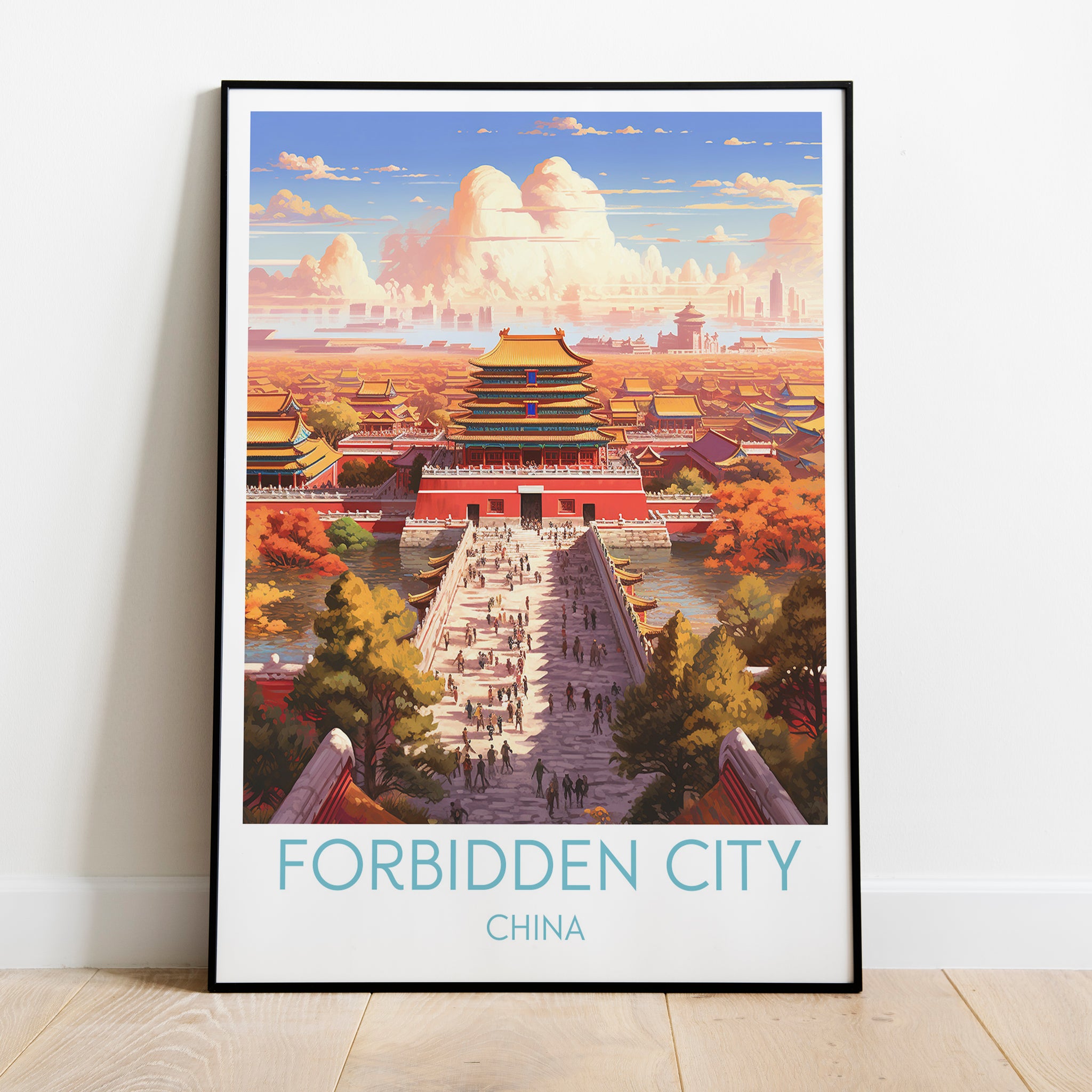 Forbidden City travel poster on the ground China