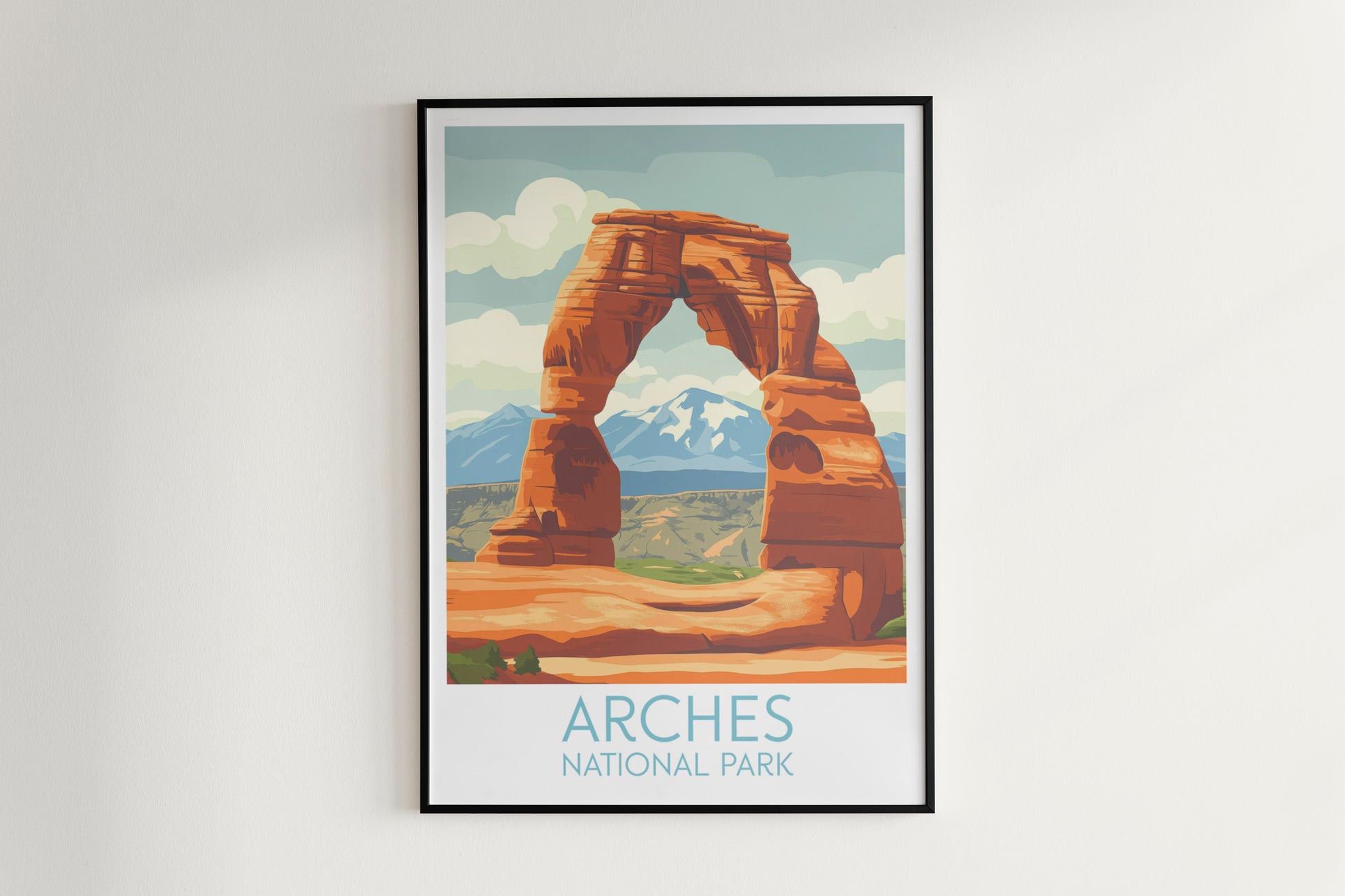 Arches travel poster on the wall National Park