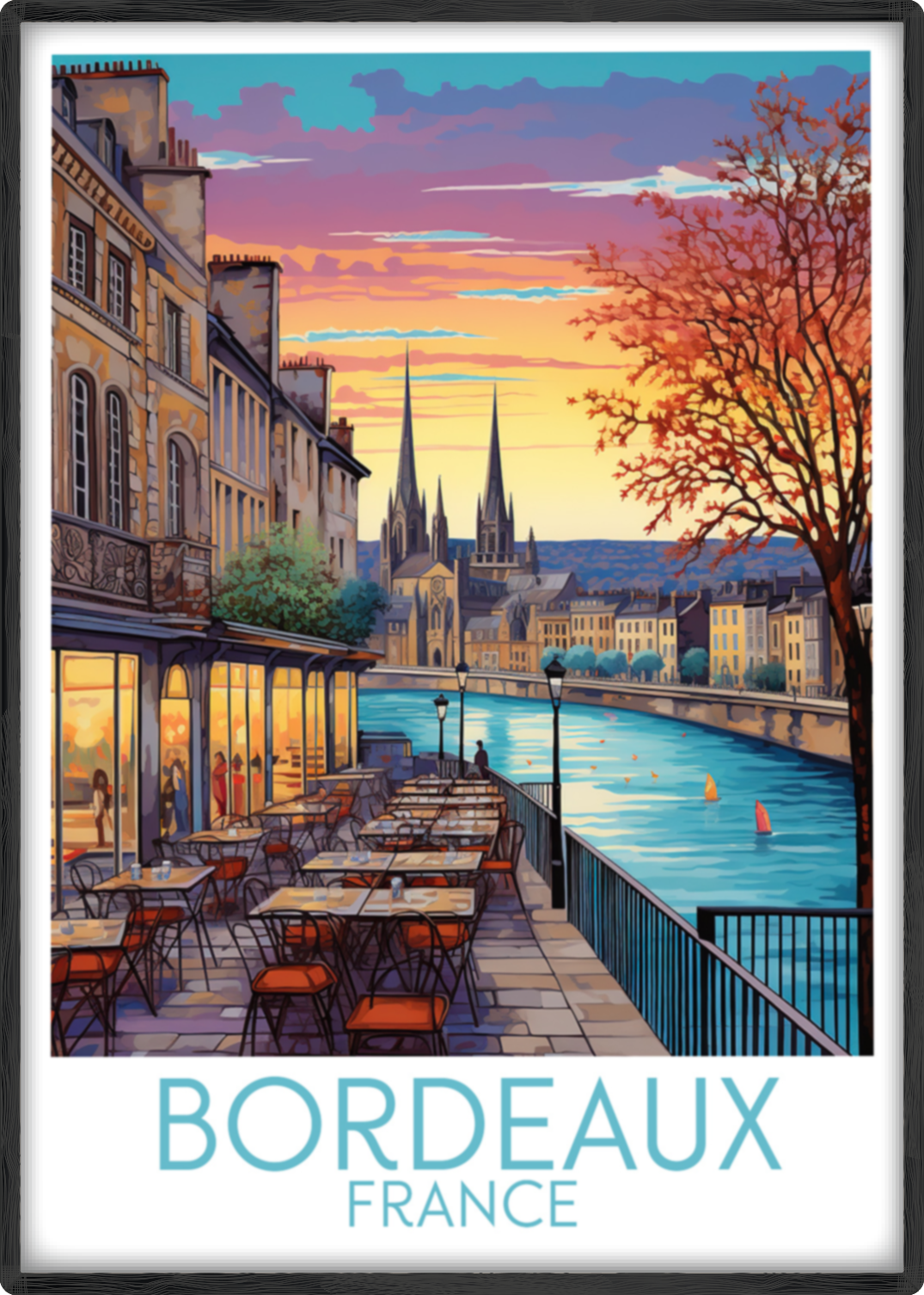 bordeaux travel poster main france