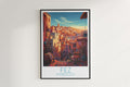 Fez travel poster on the wall Morocco