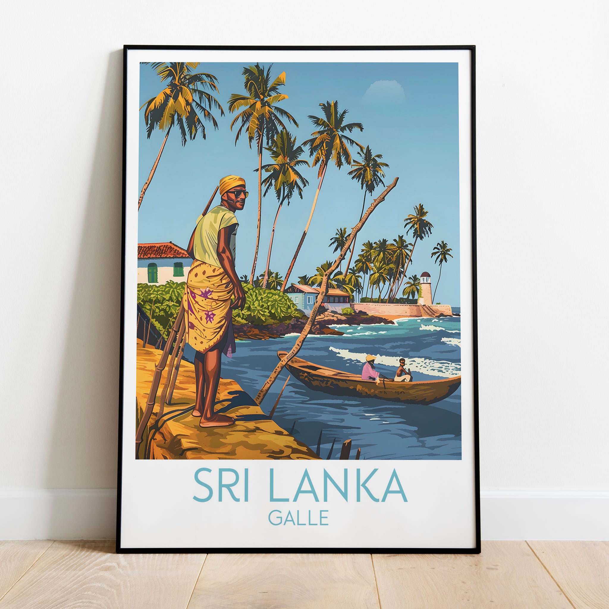 Sri Lanka travel poster on the ground Galle