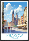 krakow travel poster main poland