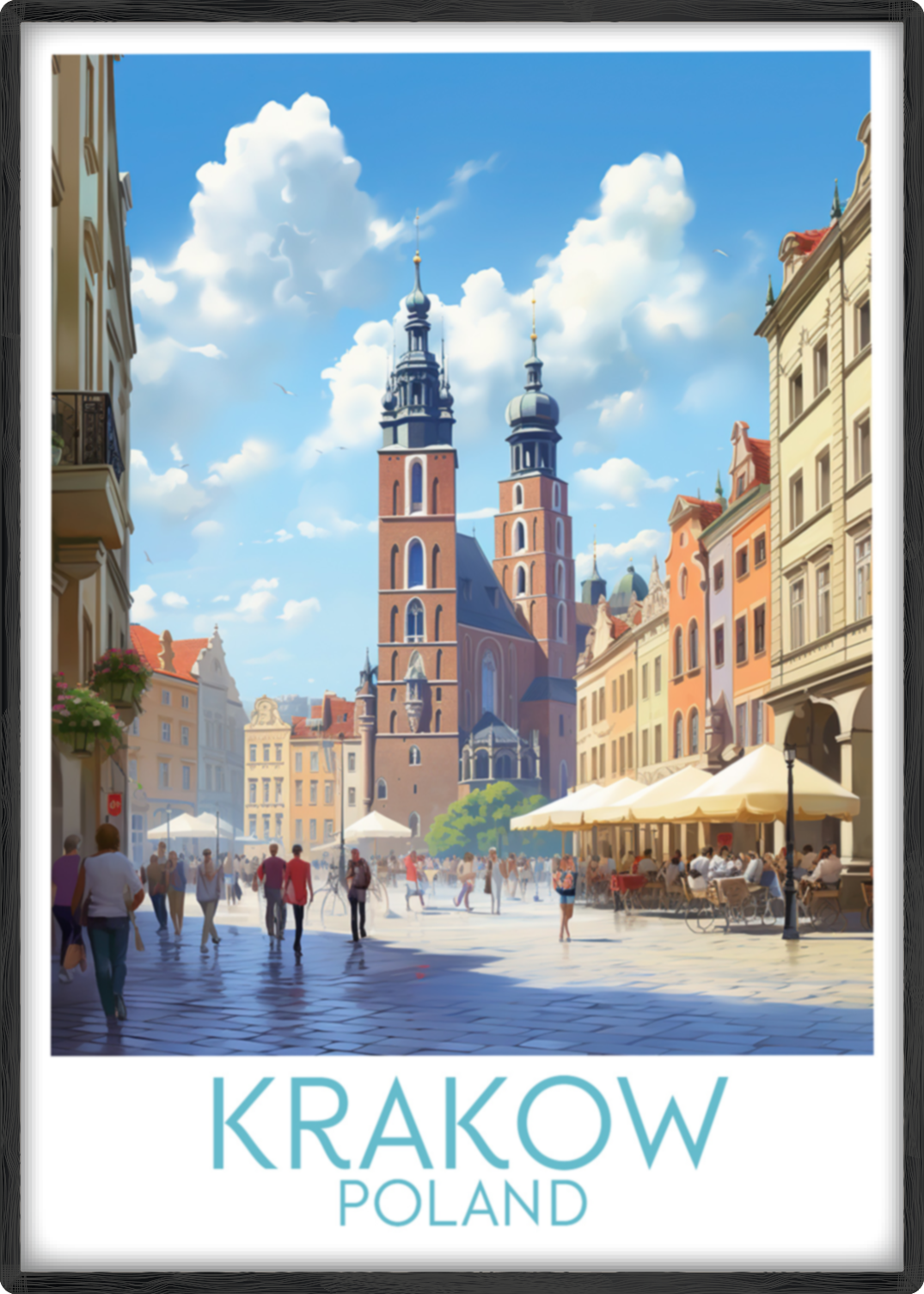 krakow travel poster main poland