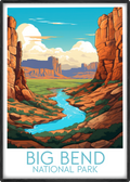 big bend travel poster main national park