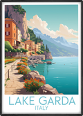 lake garda travel poster main italy