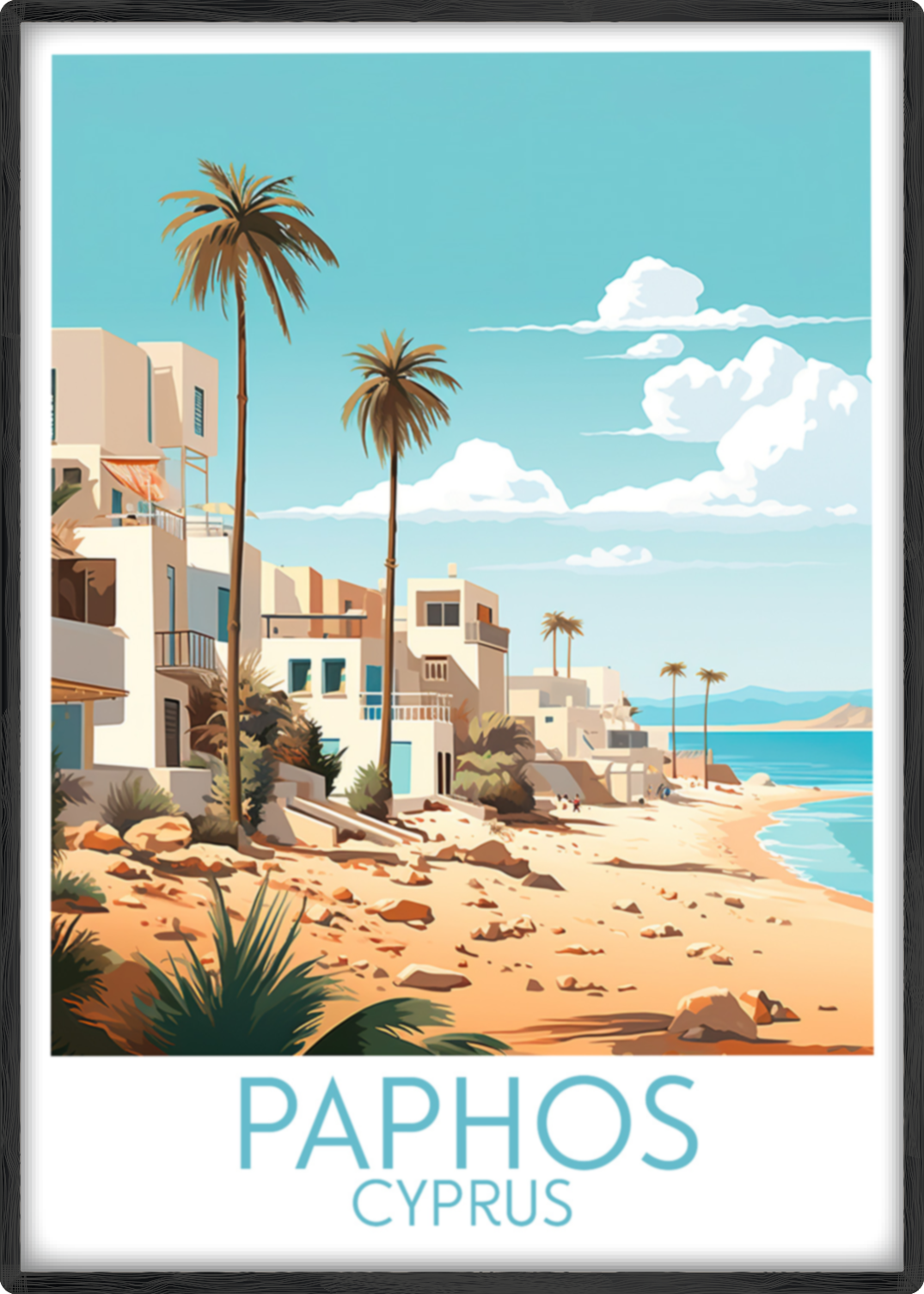 paphos travel poster main cyprus