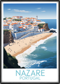 Nazare travel poster main Portugal