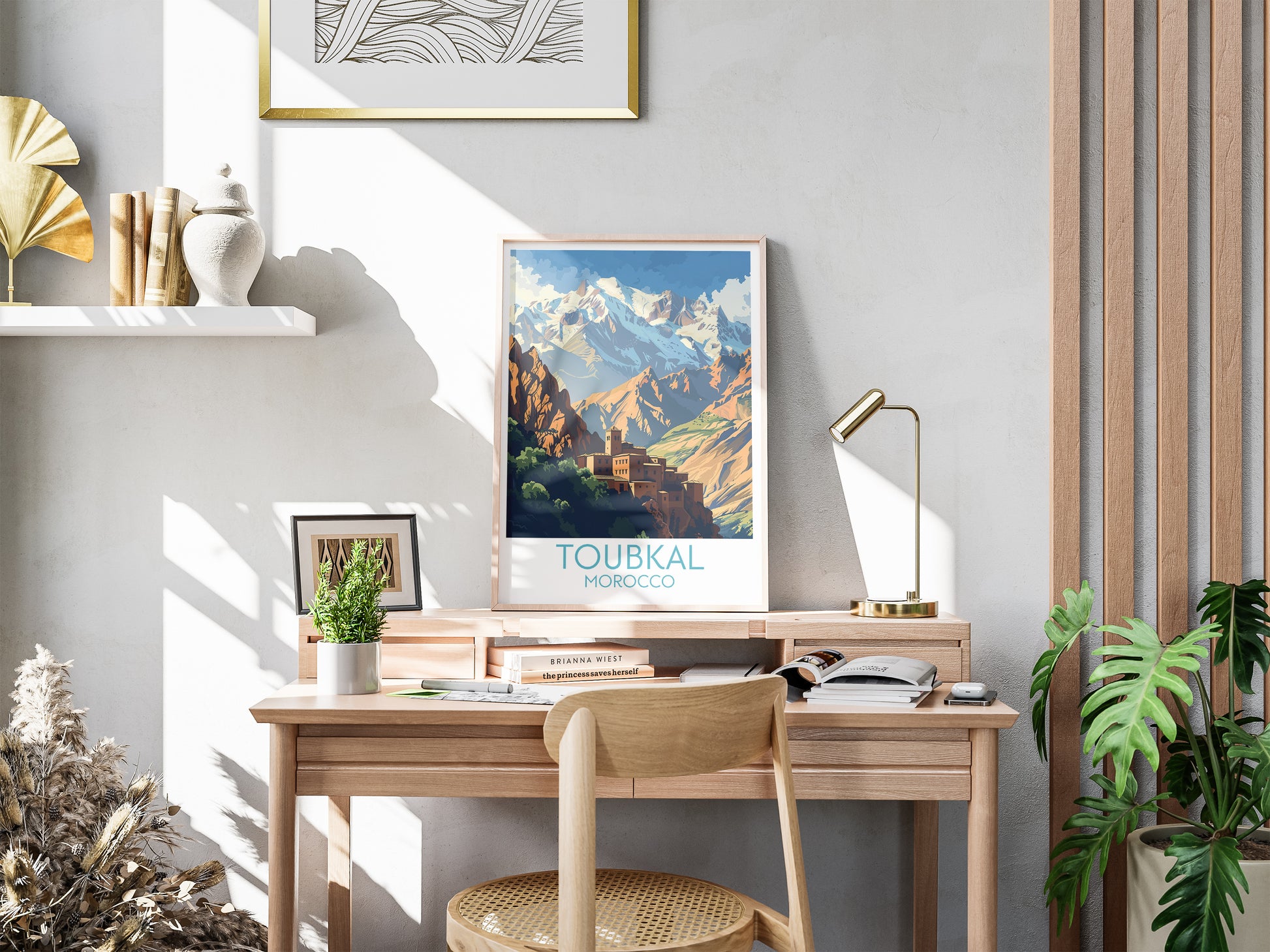 Toubkal travel poster for desk Morocco