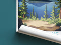 Crater Lake travel poster roll up National Park