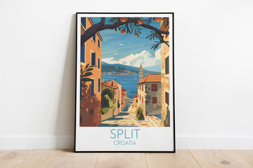 Split travel poster on the ground Croatia