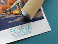 Sofia travel poster rolled Bulgaria