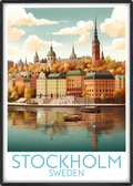 stockholm travel poster main sweden