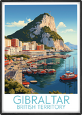 Gibraltar travel poster main British Territory