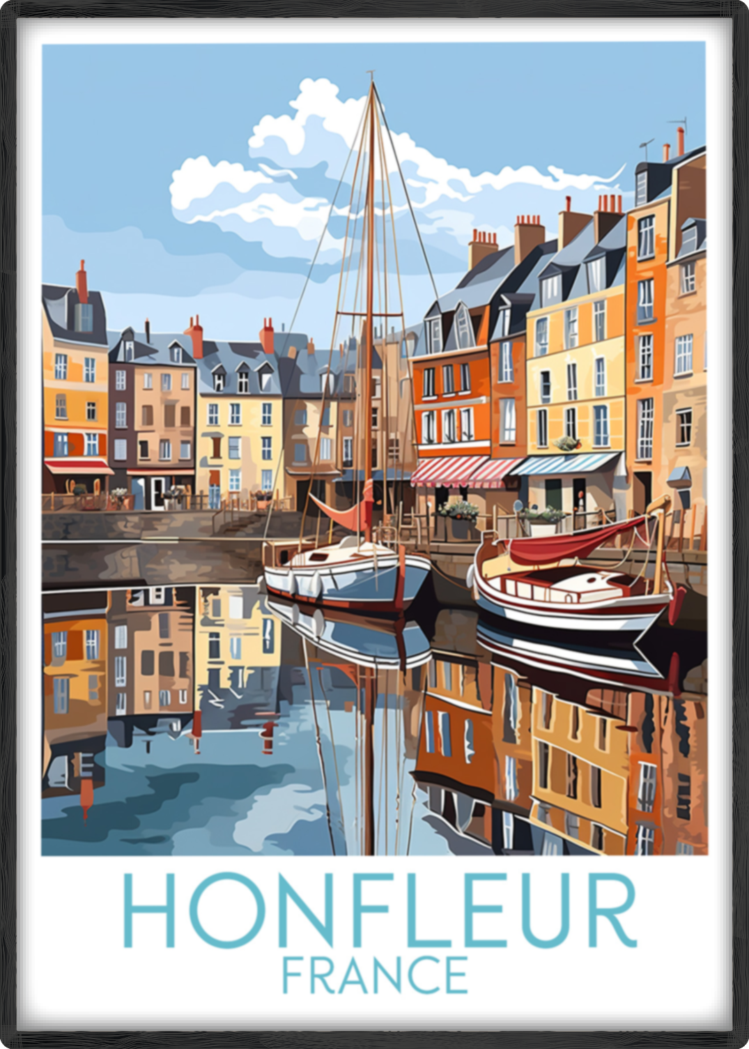 honfleur travel poster main france