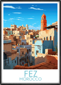 Fez travel poster main Morocco