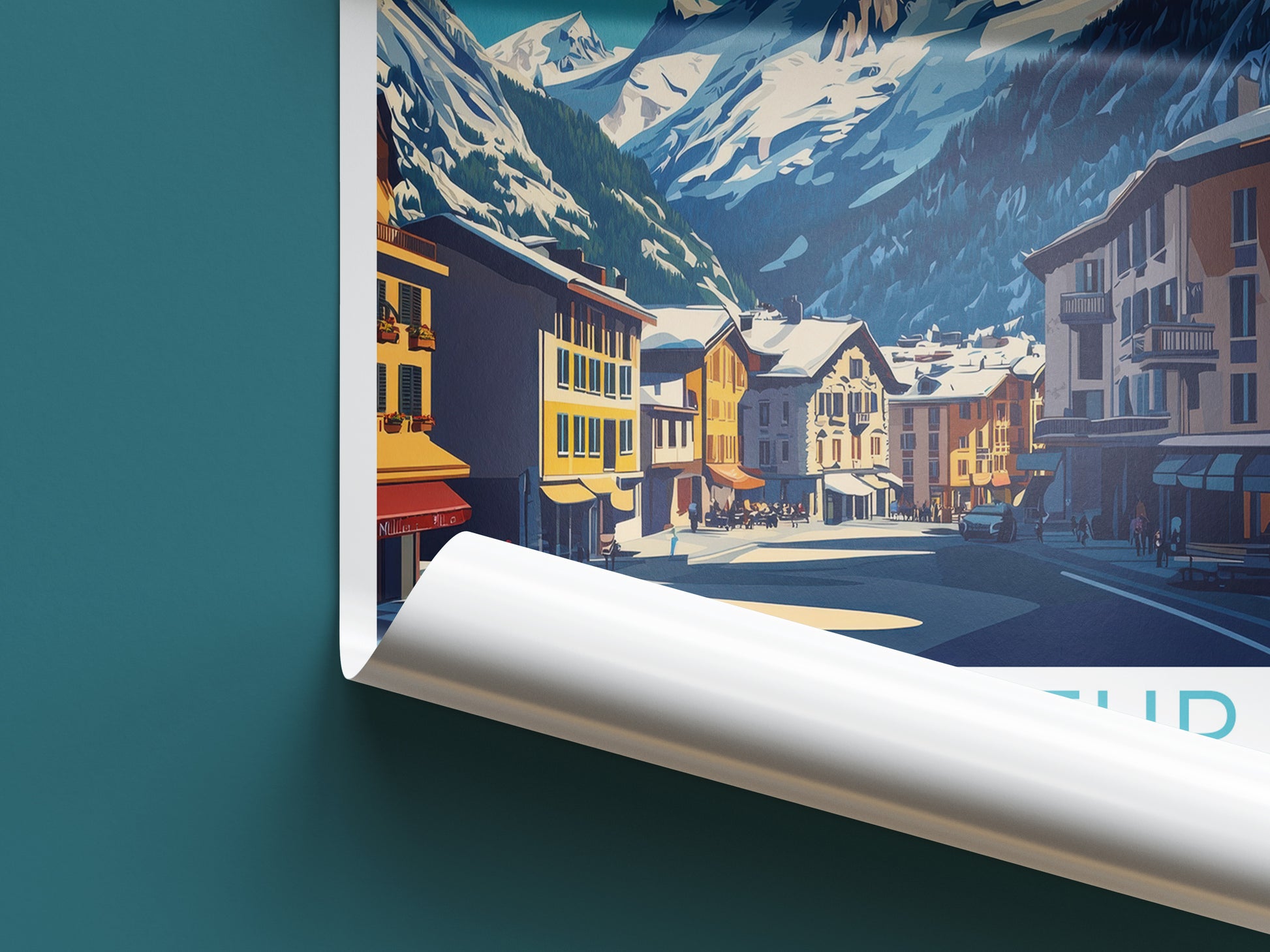 Courmayeur travel poster roll up Italy