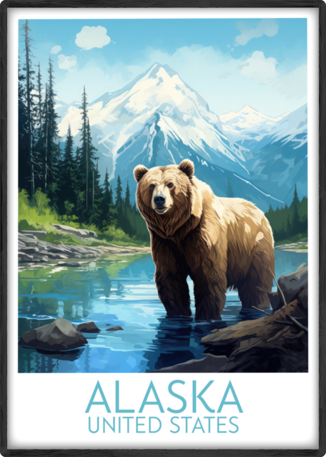 alaska travel poster main united states