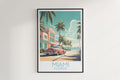 Miami travel poster on the wall Florida