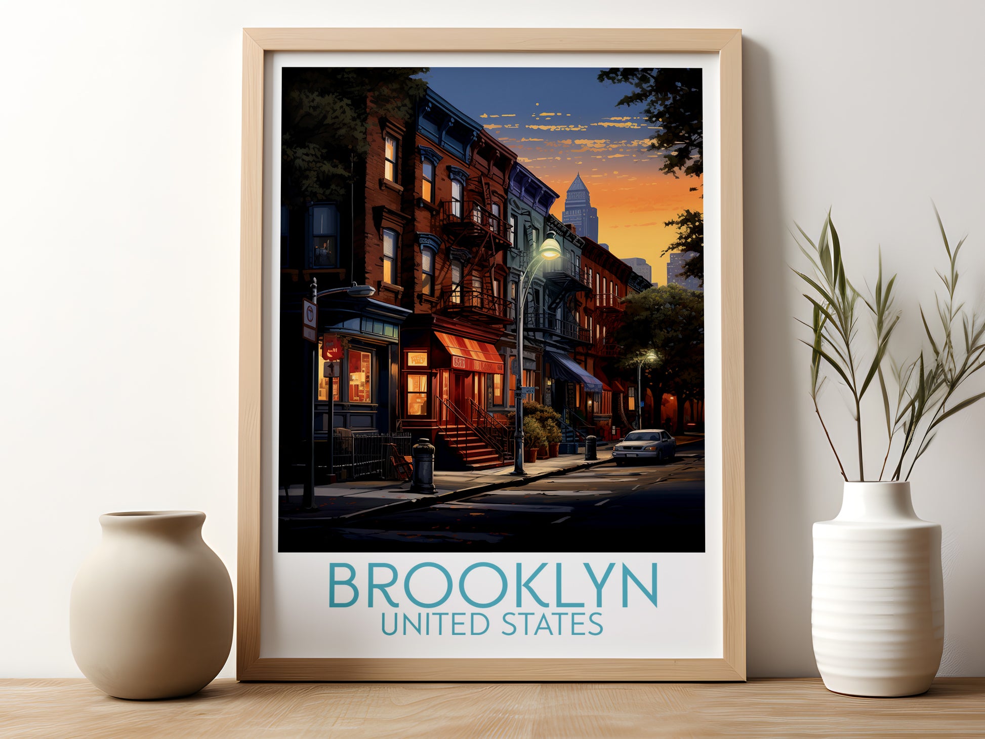 Brooklyn travel poster for kitchen United States