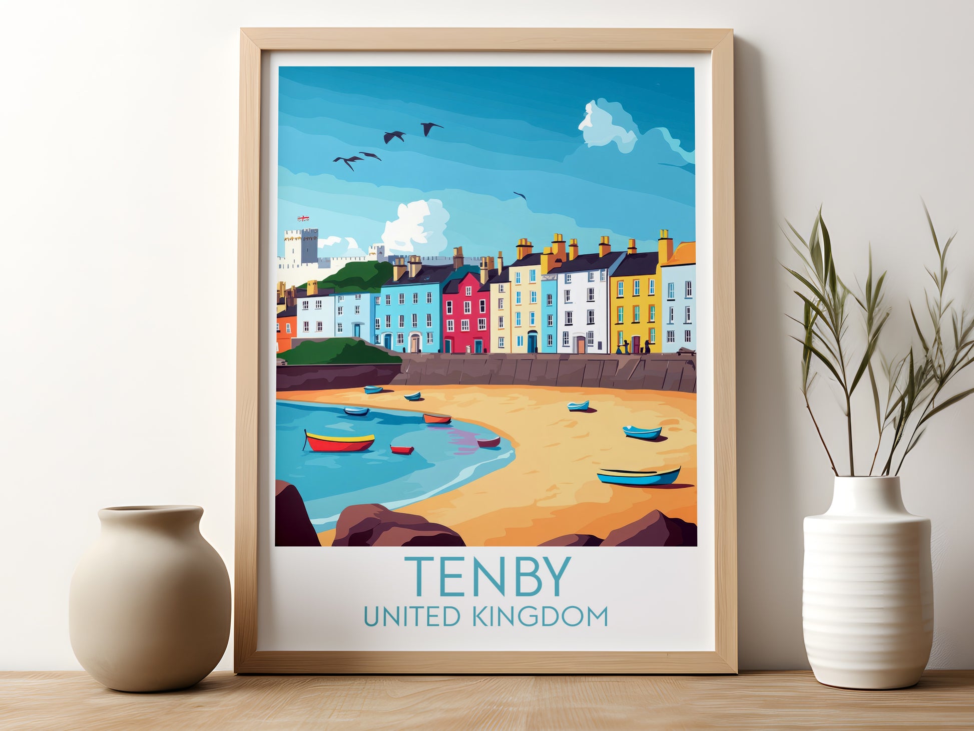 Tenby travel poster for kitchen United Kingdom