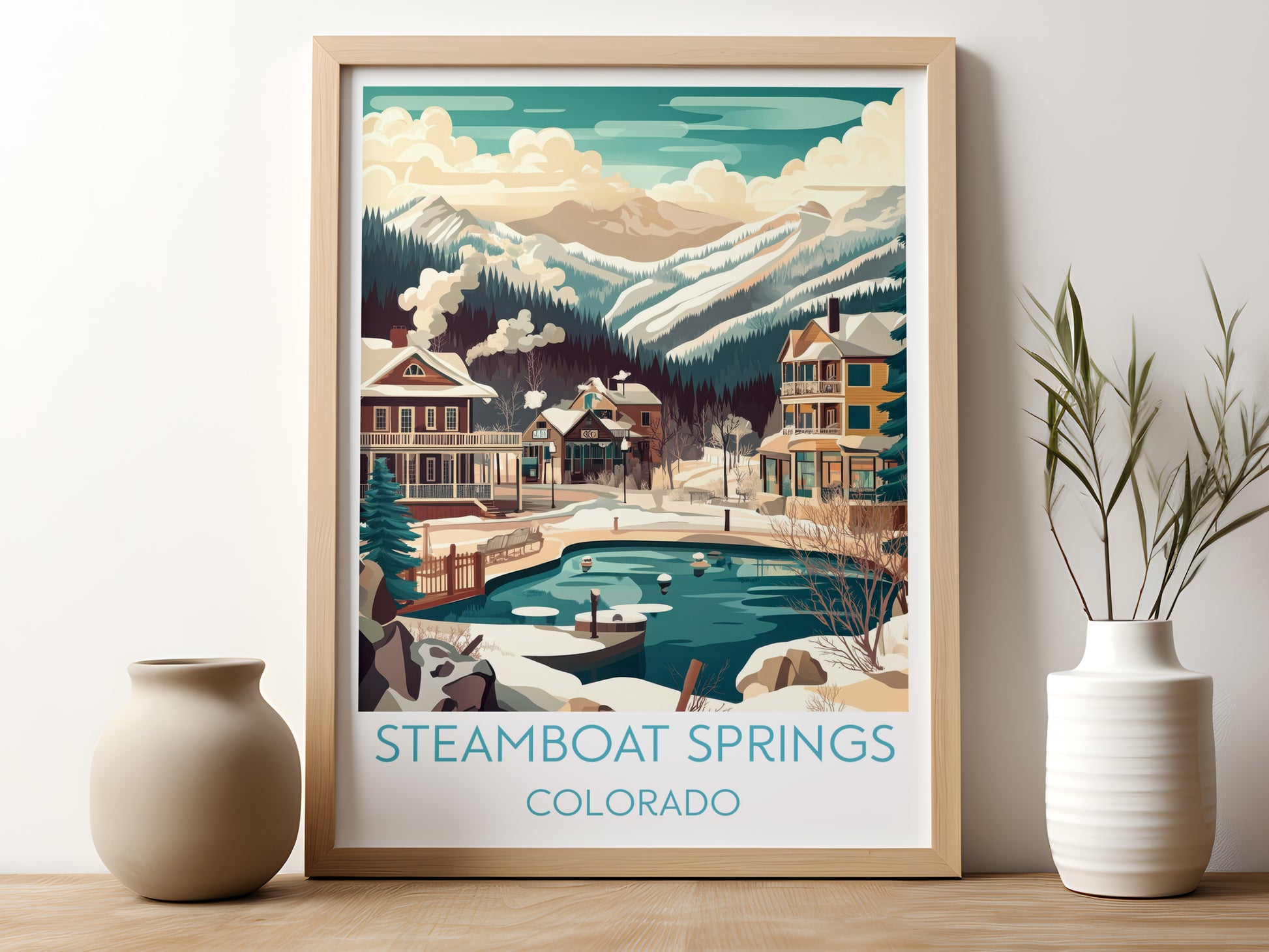 Steamboat Springs travel poster for kitchen Colorado