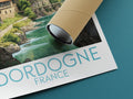 Dordogne travel poster rolled France