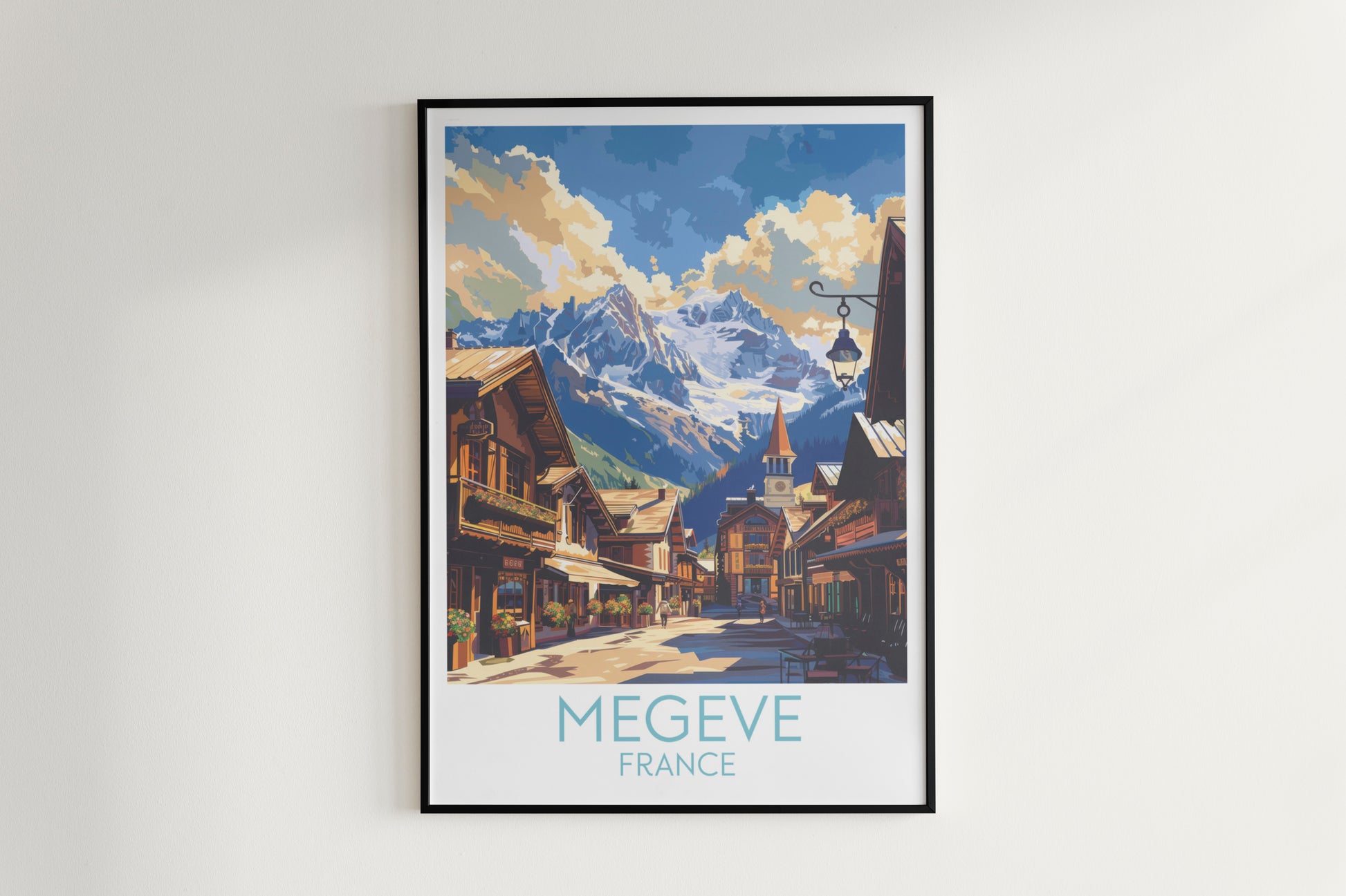 Megeve travel poster on the wall France