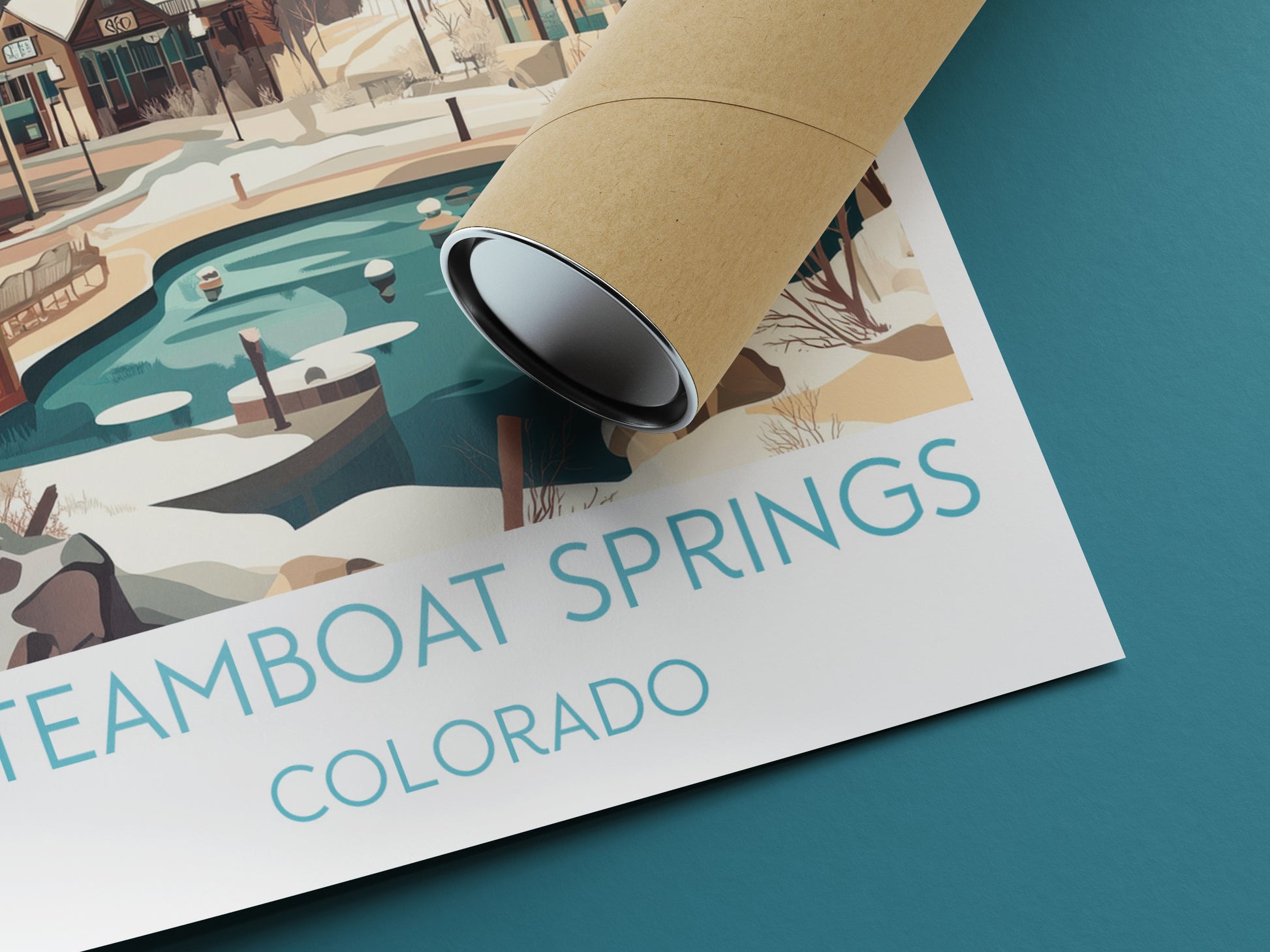 Steamboat Springs travel poster rolled Colorado