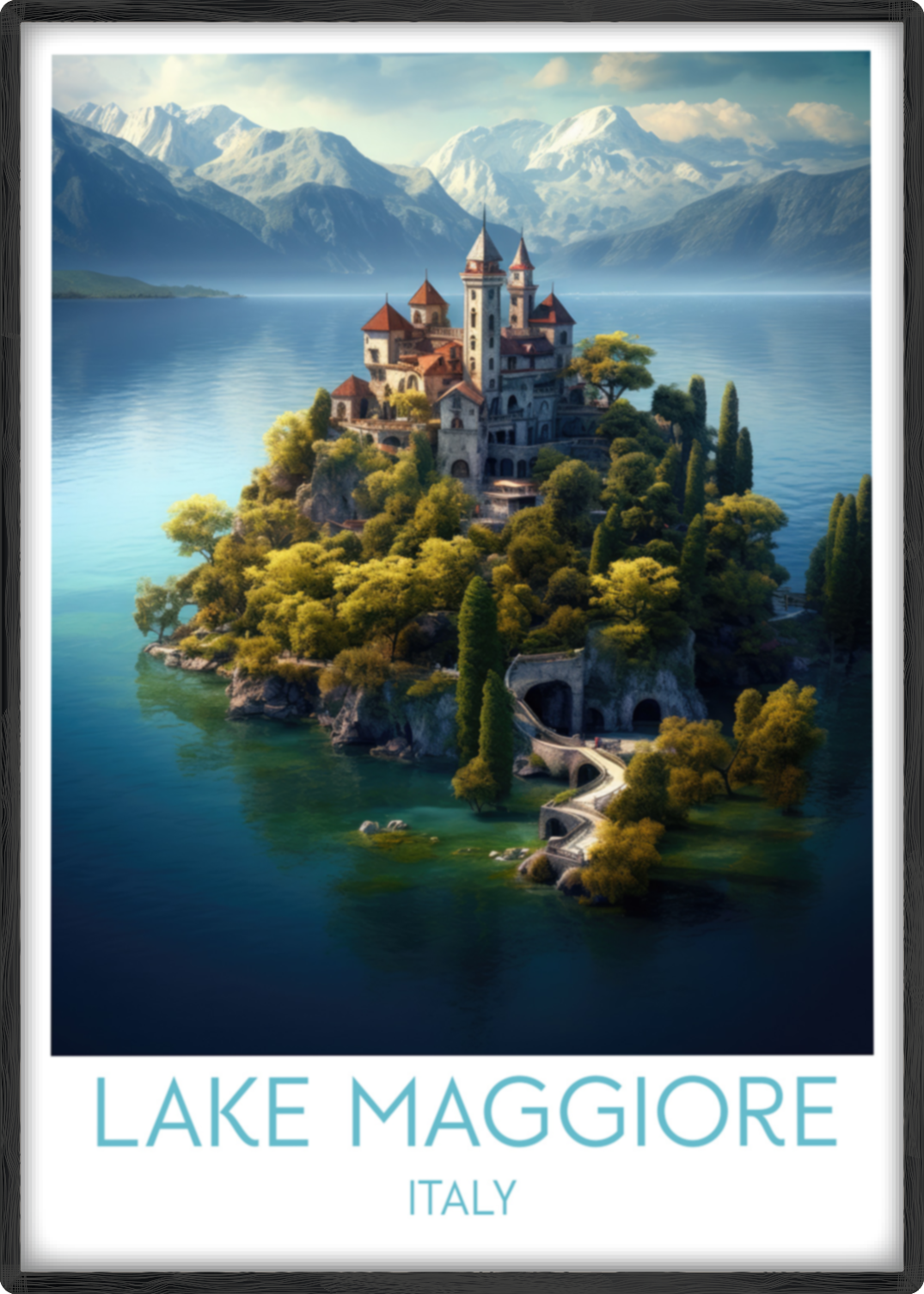 lake maggiore travel poster main italy