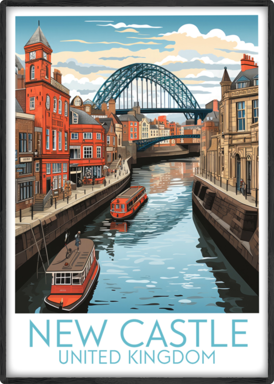 new castle travel poster main united kingdom