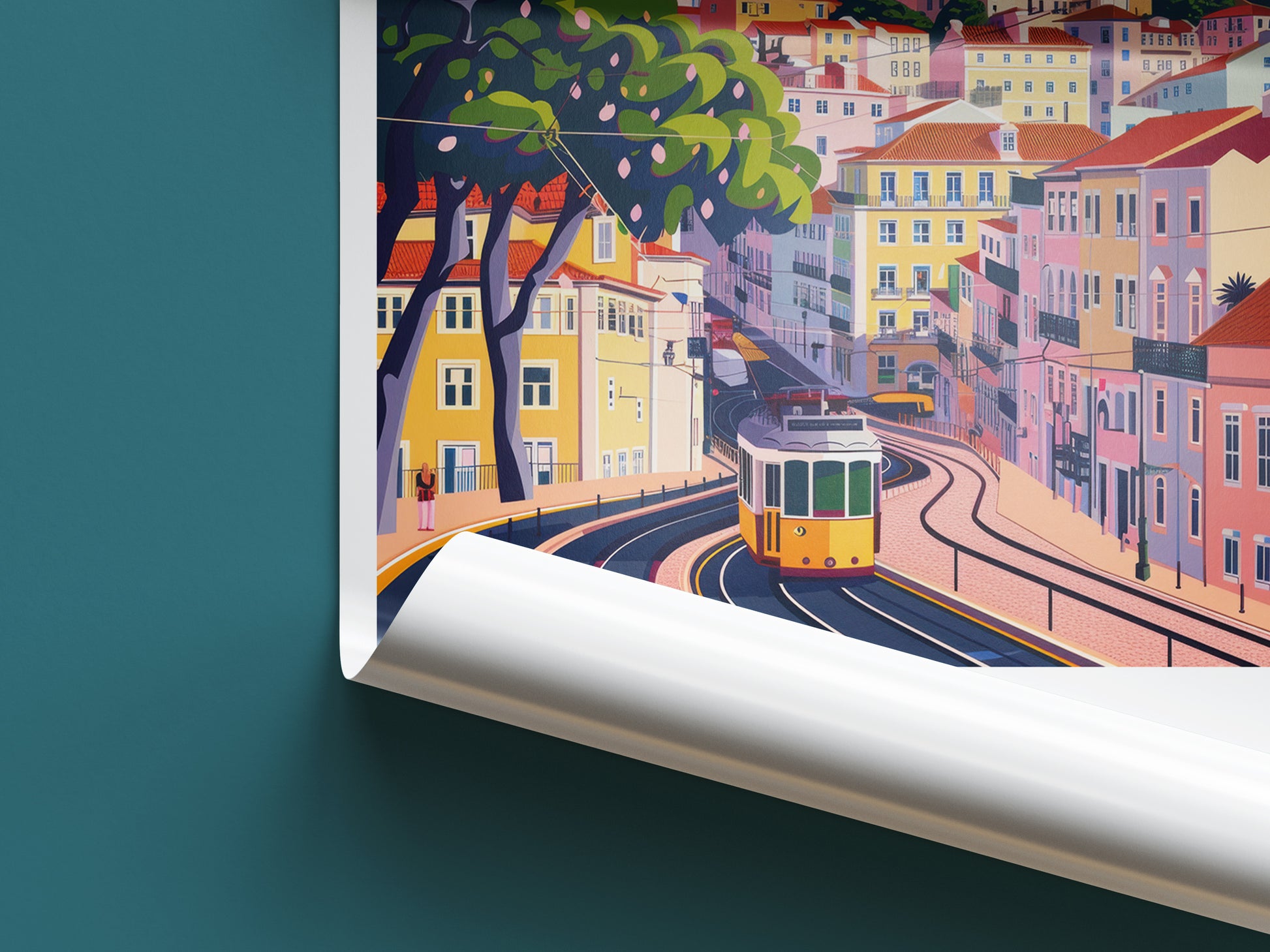 Lisbon travel poster roll up Portugal