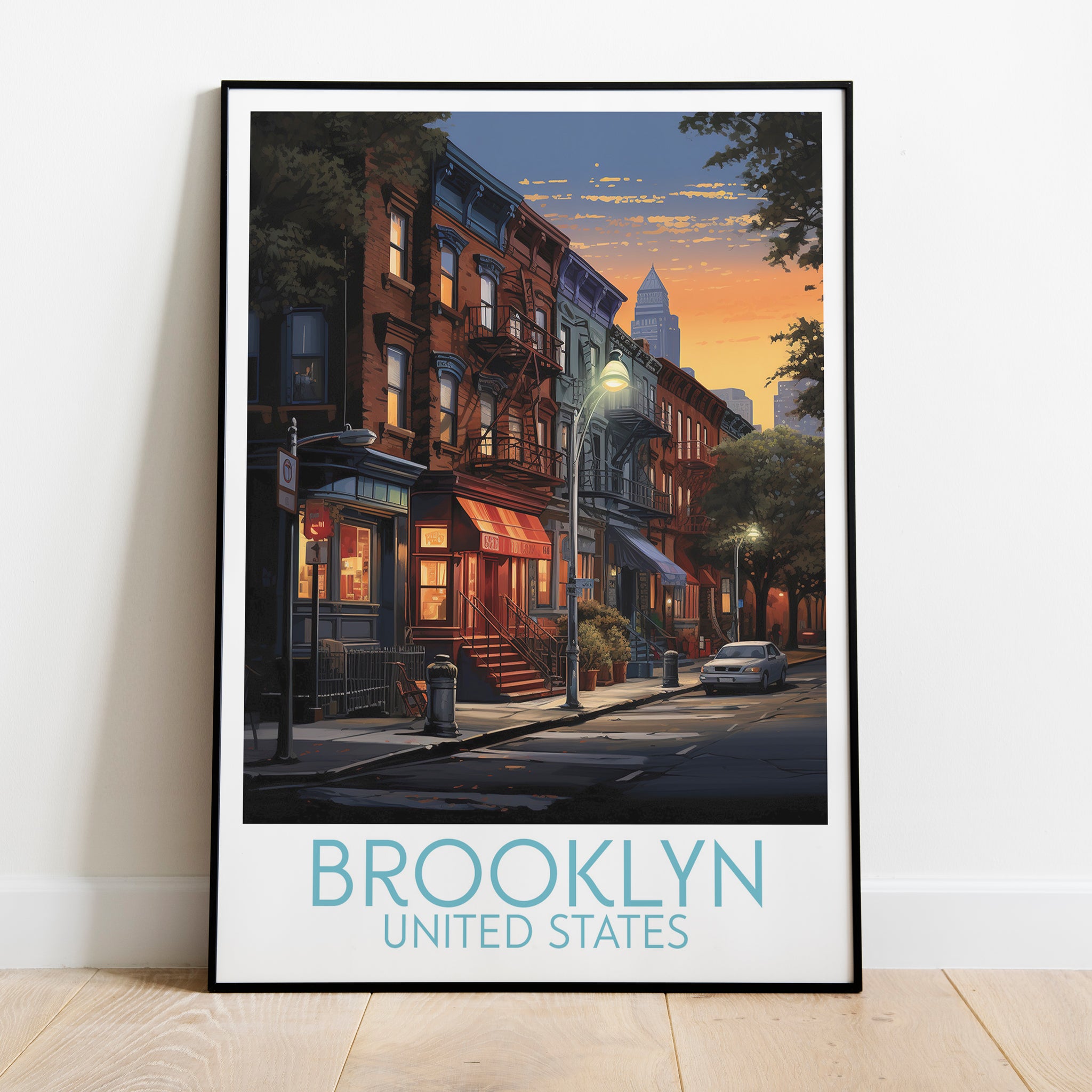 Brooklyn travel poster on the ground United States