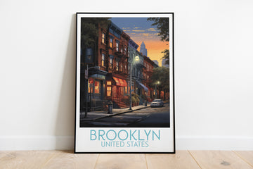 Brooklyn travel poster on the ground United States