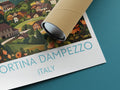 Cortina dampezzo travel poster rolled Italy