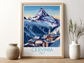 Cervinia travel poster for kitchen Italy